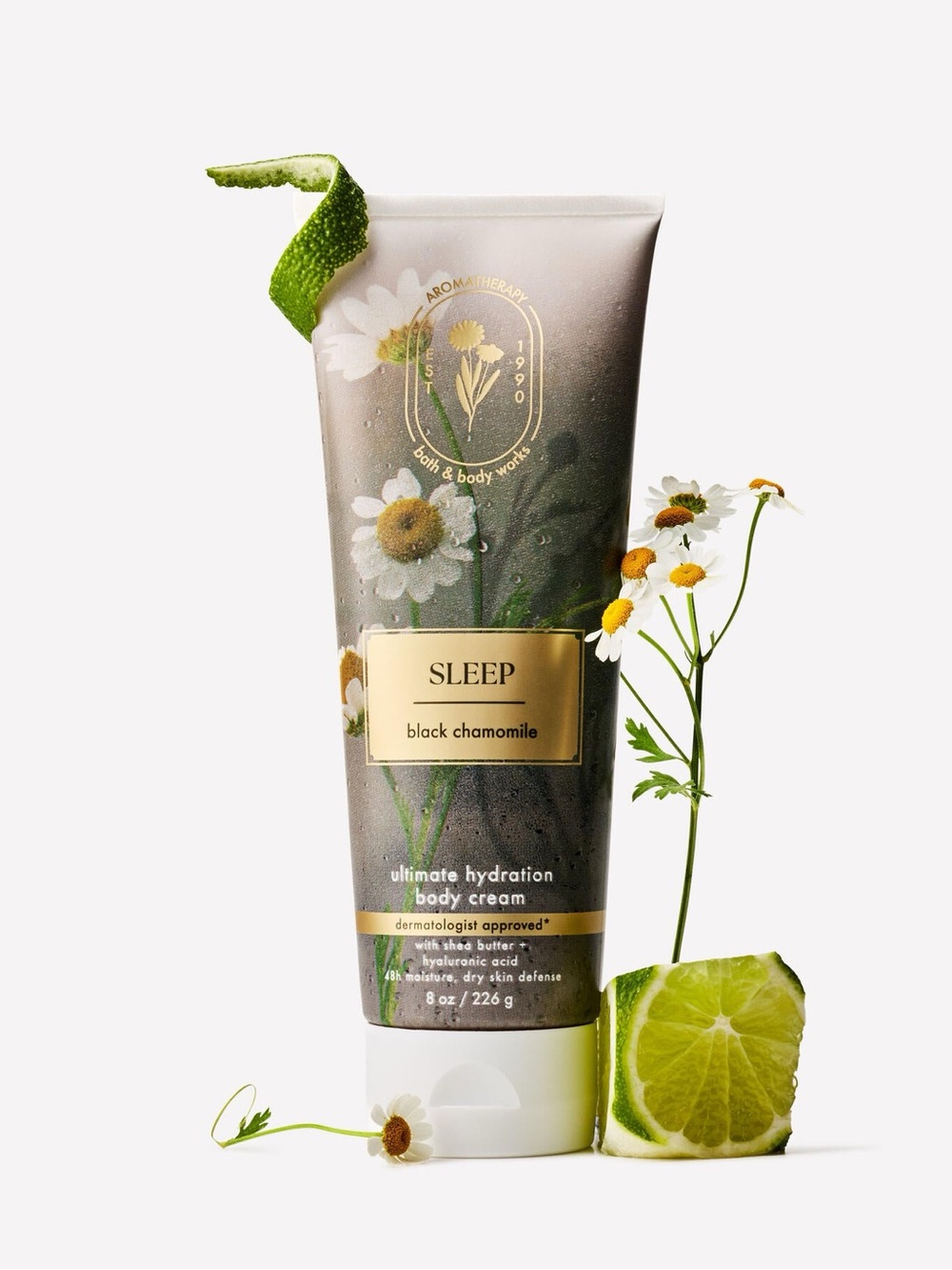 🌙🖤 Bath & Body Works Aromatherapy Sleepy Black Chamomile Body Cream 8oz 🧴✨